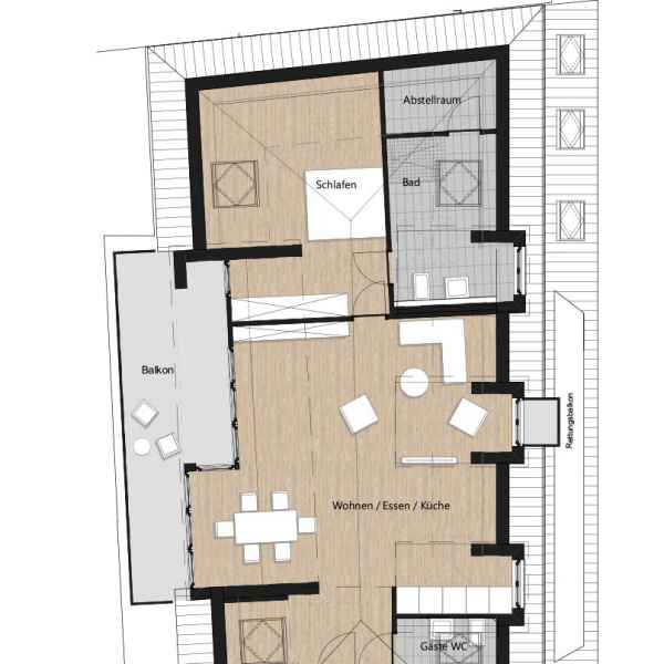 Grundriss der Wohnung 15.4.1 in der Busforfmauer